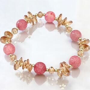 Pink Swarovski Beaded Bracelet